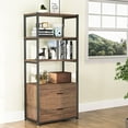 thumbnail image 1 of Tribesigns Vintage Bookshelf, Rustic Etagere Bookcase with Drawers, 1 of 7