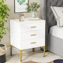 Tribesigns Nightstand Set of 2, Modern 3 Drawers Bedside Table with ...