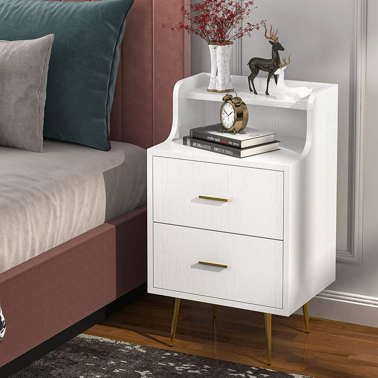 Nightstand,Side Table,ZPL White Nightstand with Drawer,Modern End Table for  Bedroom Living Room 