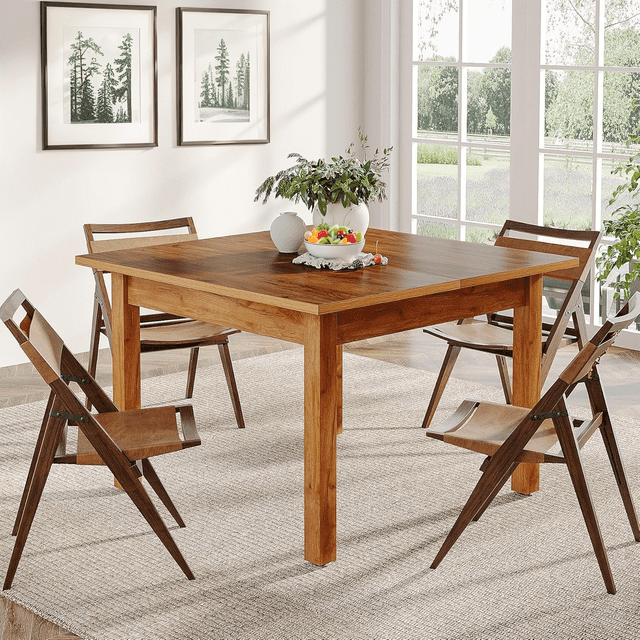 People Ina Table Label Tribesigns Wood Dining Table Farmhouse Table, 4-Person Square Dinner ...