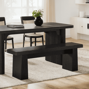 Tribesigns Wooden Dining Table Bench, 47-Inch Dining Table Bench Long Kitchen Bench with Sturdy Frame, Modern Entryway Bench for Living Room Hallway (Black)