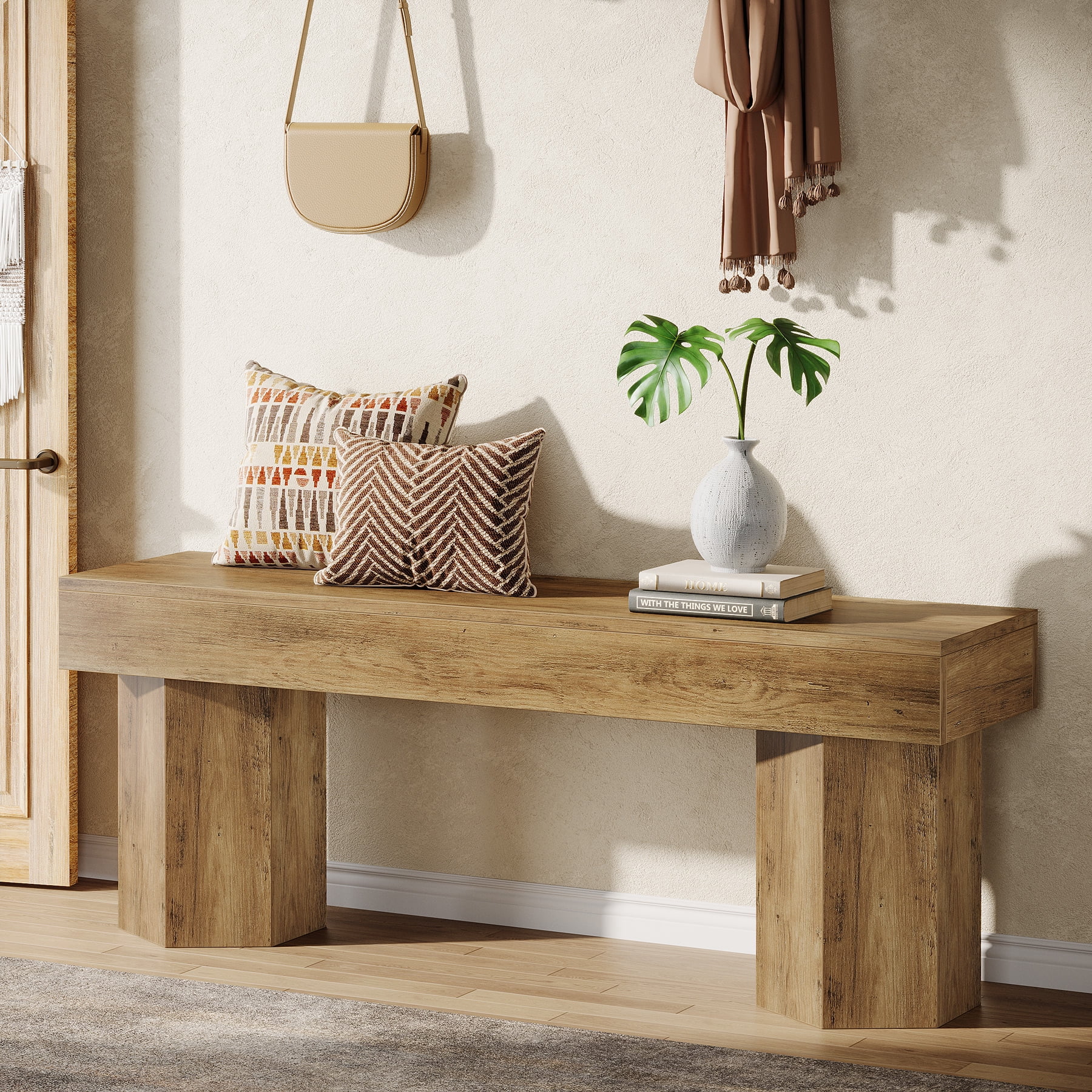 Tribesigns Wooden Entryway Bench, 41