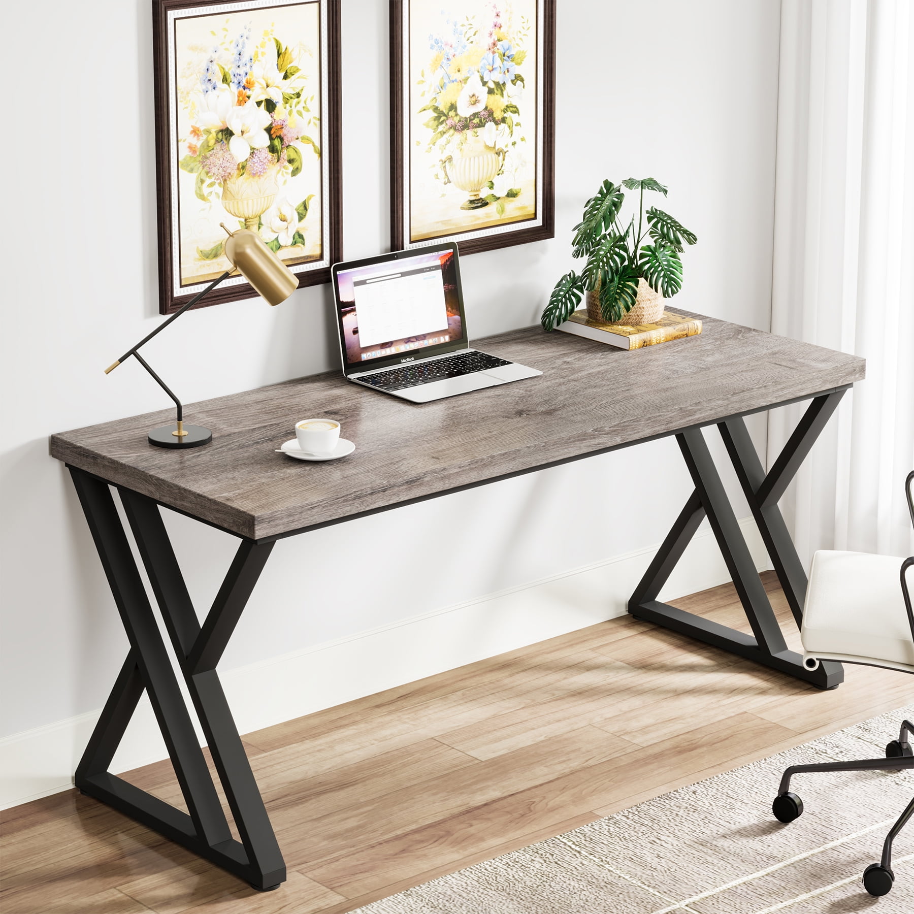 Tribesigns Writing Computer Desk, 55 inch Heavy Duty Study Tribesigns Writing Computer Desk, 55 inch Heavy Duty Study