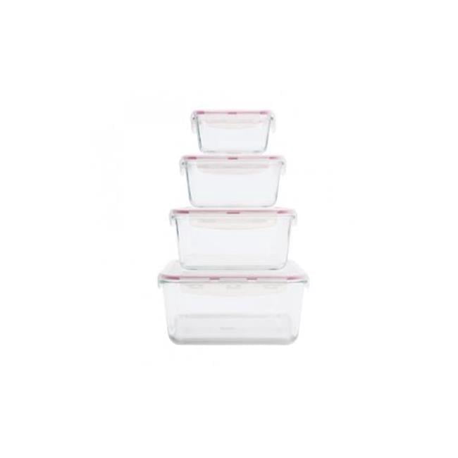 Tribest GLS04SN Glaslife Air-Tight Glass Storage Containers- Square Set ...