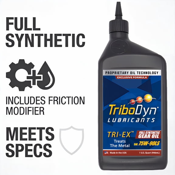 TriboDyn 75W90 Synthetic Limited Slip Gear Oil with Friction Modifier - Quart Bottle