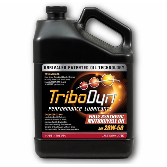 TriboDyn JASO MA2 Synthetic 20W50 Motorcycle Oil with Ceramic Coating - Gallon Bottle