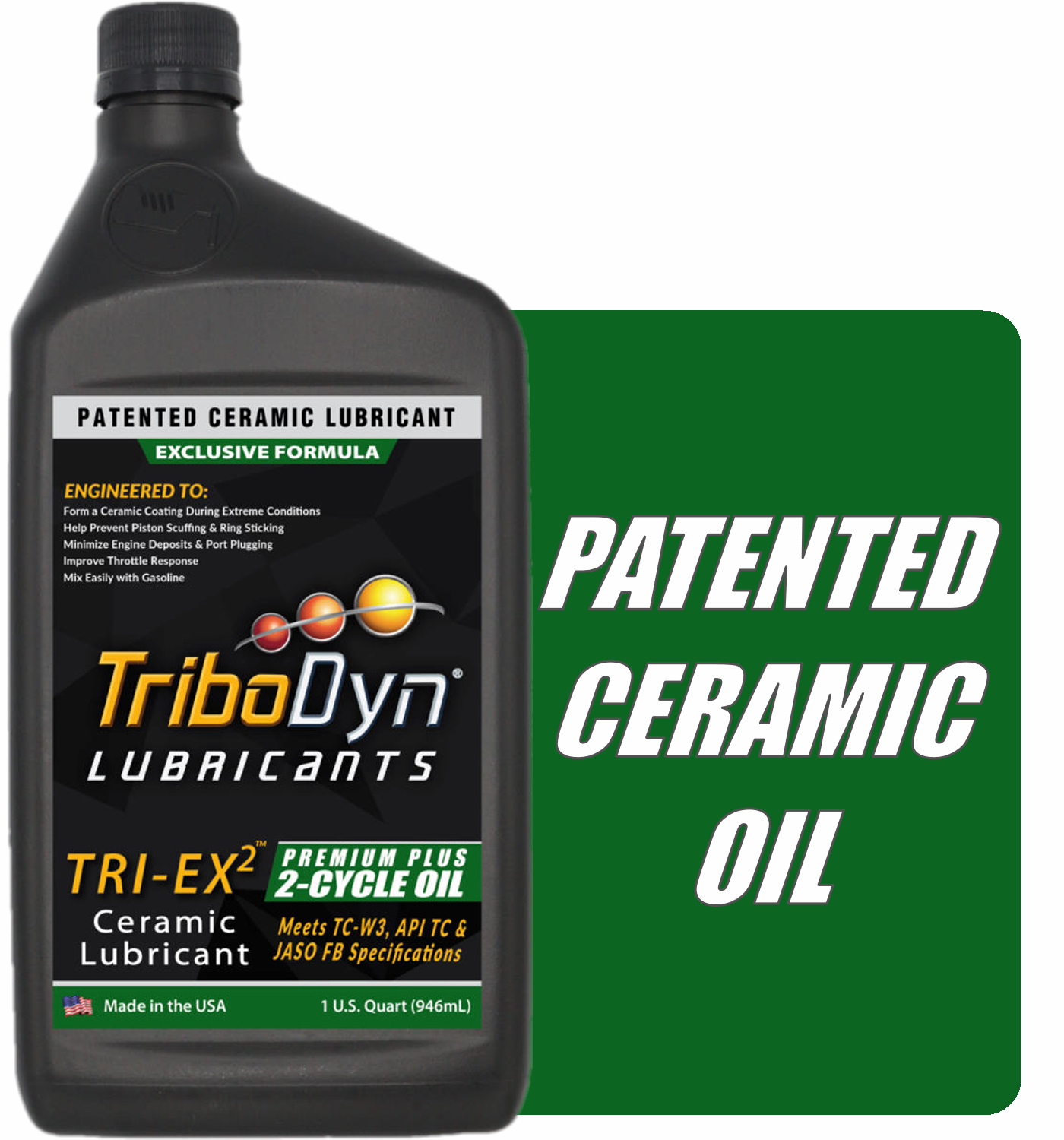 TriboDyn Premium 2 Stroke Oil with Ceramic Coating - 1 Quart Bottle