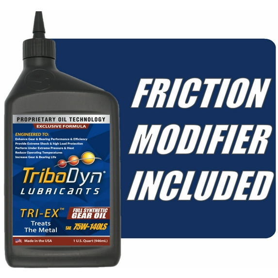 TriboDyn Synthetic 75W140 Limited Slip Gear Oil with Friction Modifier - Quart Bottle