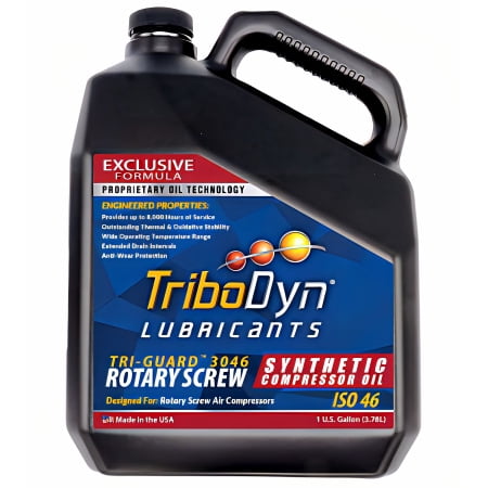 TriboDyn TriGuard 3046 ISO 46 Non-Detergent Rotary Screw Synthetic Compressor Oil, 1 Gallon