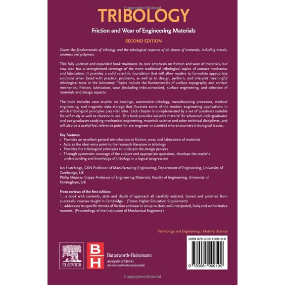 Pre-Owned Tribology: Friction and Wear of Engineering Materials Paperback