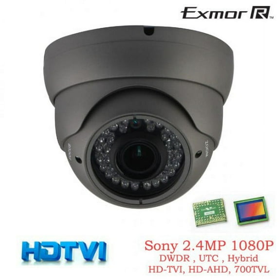 Tribrid HD TVI 1080P Camera 2.4MP HD TVI, HD AHD, Analog 960H 700TVL OSD DWDR UTC 2.8-12mm