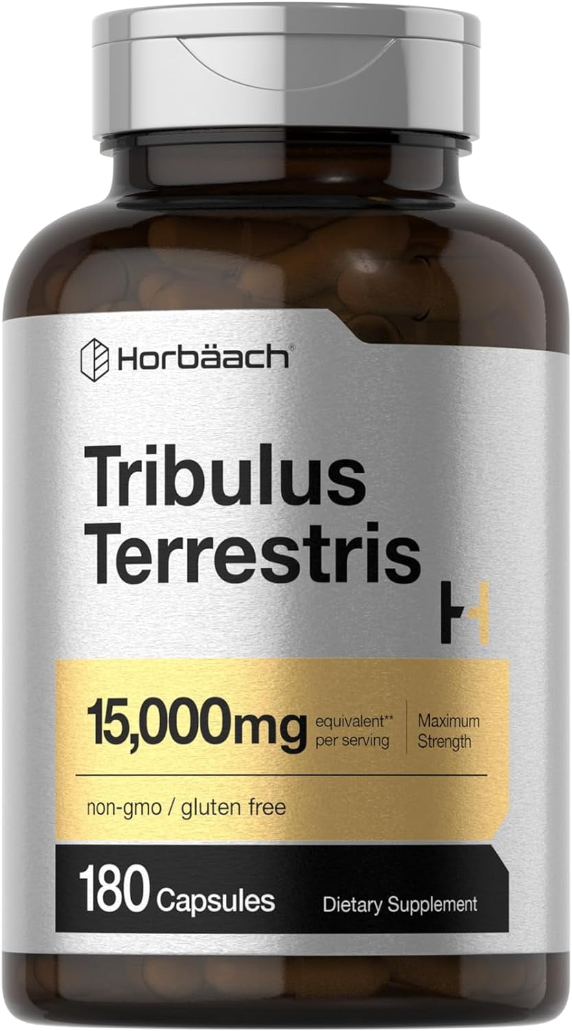 Tribulus Terrestris for Men | 15000mg | 180 Capsules | Maximum Strength | by Horbaach