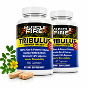 Herbal Nutrition Tribulus Terrestris for Men - Maximum Strength Bulgarian Tribulus, Two 180 Count Bottles, 1500mg