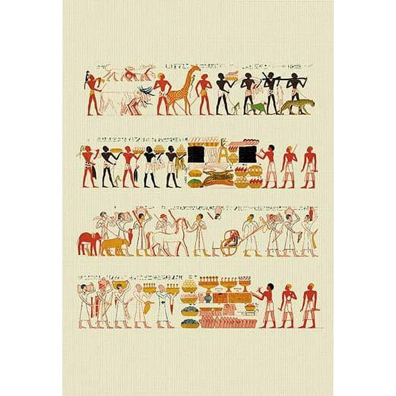 Tributaries from the Tomb of Rekhmara at Thebes- Fine Art Canvas Print (20" x 30")