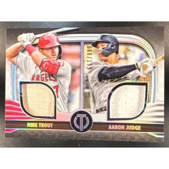 Tribute Mike Trout Aaron Judge #DR2-TJ Dual Relics 2