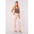 thumbnail image 1 of Tribute Silk Straight Leg Pants With Self Tie - Blush Pink, 1 of 9