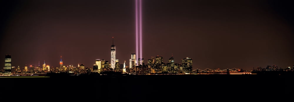 Tribute in Light World Trade Center Lower Manhattan Manhattan New York City New York State USA Canvas Art - Panoramic Images (7 x 18)