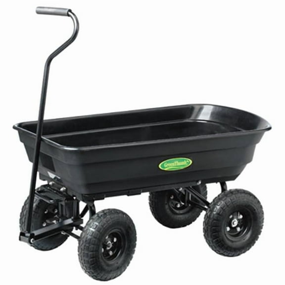 Tricam Industries  Thumb Poly Dumping Garden Cart, Green