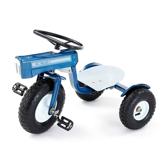 Tricam Ol' Blue Tractor Tricycle, 22" Steel Toddler Bike Kids Ride On Toy