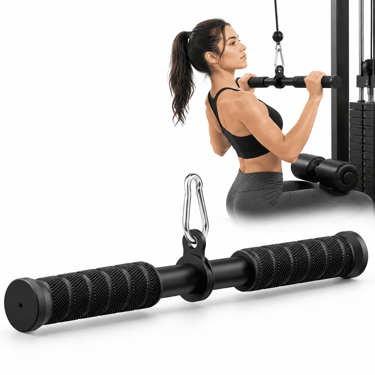 Tricep Pressdowns Straight Bar Cable Attachment, 360 Degree Rotating ...