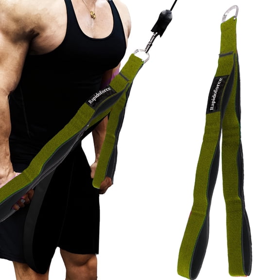 Tricep Pull Down Attachment, tricep Rope Cable Attachment for Pull Downs, Strength Training, arm Training, Facepulls and Perfect for Professional Gym - Green