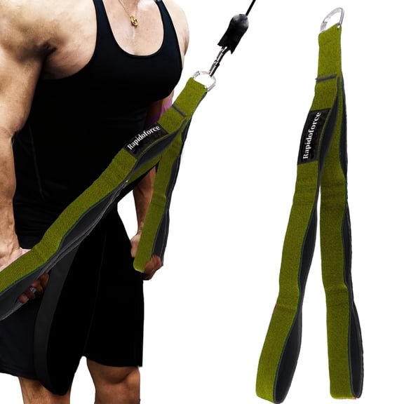 Tricep Rope Cable Attachment Handles, Long Triceps Pull Down Rope for Push Downs, Crunches, Facepulls - Greater Range of Motion for Gym Green