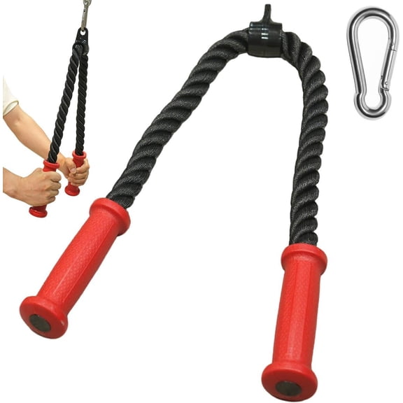 Tricep Rope, 27/35 Inch Red Grip Non-Slip Gym Rope Attachment Wrist Workout Rope Pull Down Attachment for Machine