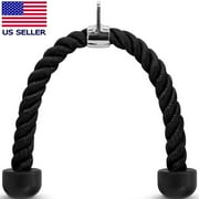 Tricep Rope Attachment Cable Machine Handle - Fitness Pulldown Triceps | Black