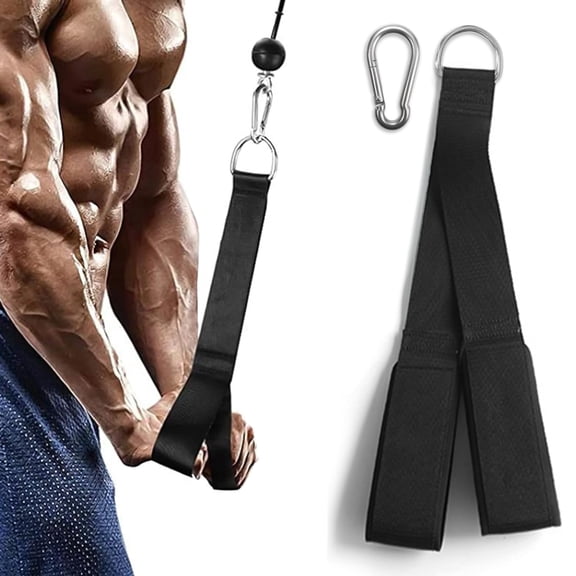 Tricep Rope Cable Attachment, Ergonomic Handles Long Gym Pulldown Rope Grip Pulley System Exercise Machine Equipment for Push Downs Workout Crunches Facepulls