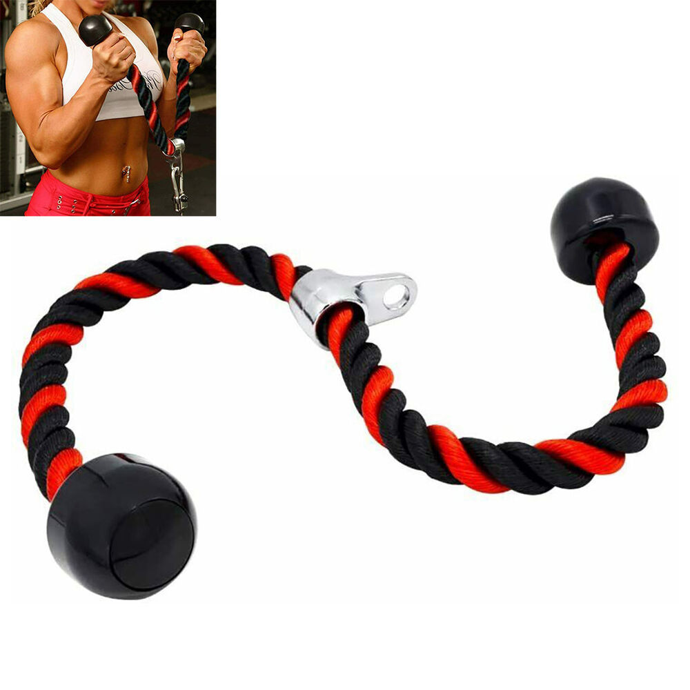 Tricep Rope Training Pull Down Abdominal Muscle Crunches Cable for Gym