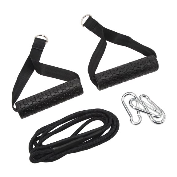 Triceps Pull Down Rope Gym Cable Machine Attachment Long Triceps Strap with 2 Handles for Multi Workout Fitness 5.91 inches / 15 cm-