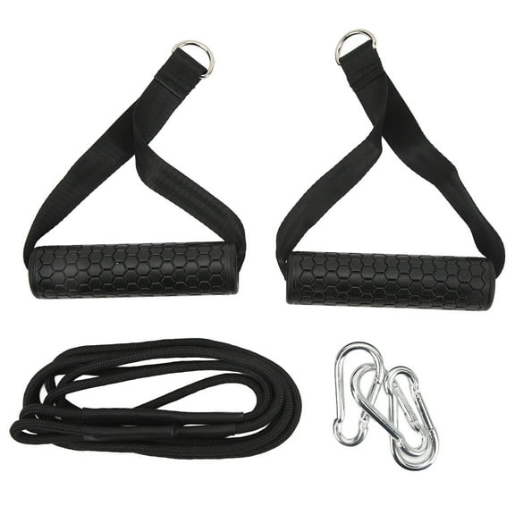 Triceps Pull Down Rope Gym Cable Machine Attachments Long Triceps Strap with 2 Handles for Multi Workout Fitness