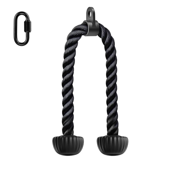 28 inch Tricep Rope Pull Down Cable, Easy to Grip & Non-Slip Cable Attachment for Gym Workout Exercise
