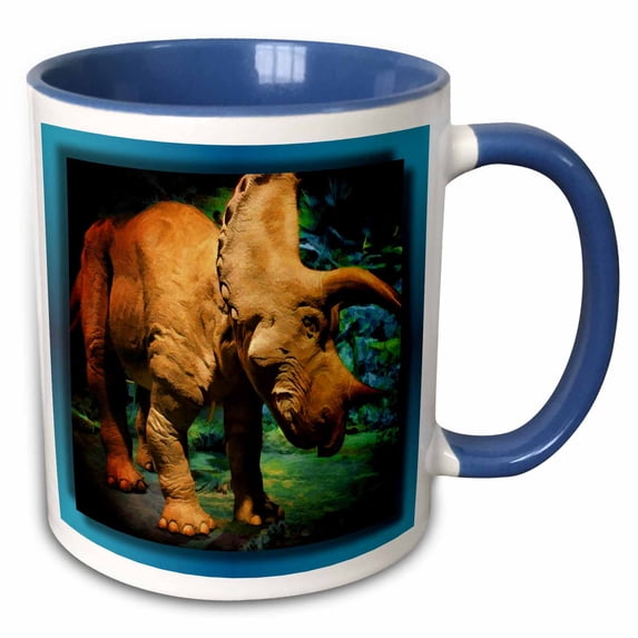 3drose, Triceratops, 11oz Two-tone Blue Mug