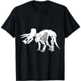 thumbnail image 1 of Triceratops Dinosaur Fossil Skeleton (White Logo Design) T-Shirt, 1 of 5