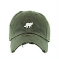 thumbnail image 1 of Triceratops Dinosaur Vintage Baseball Cap Embroidered Cotton Adjustable Distressed Dad Hat Olive, 1 of 1