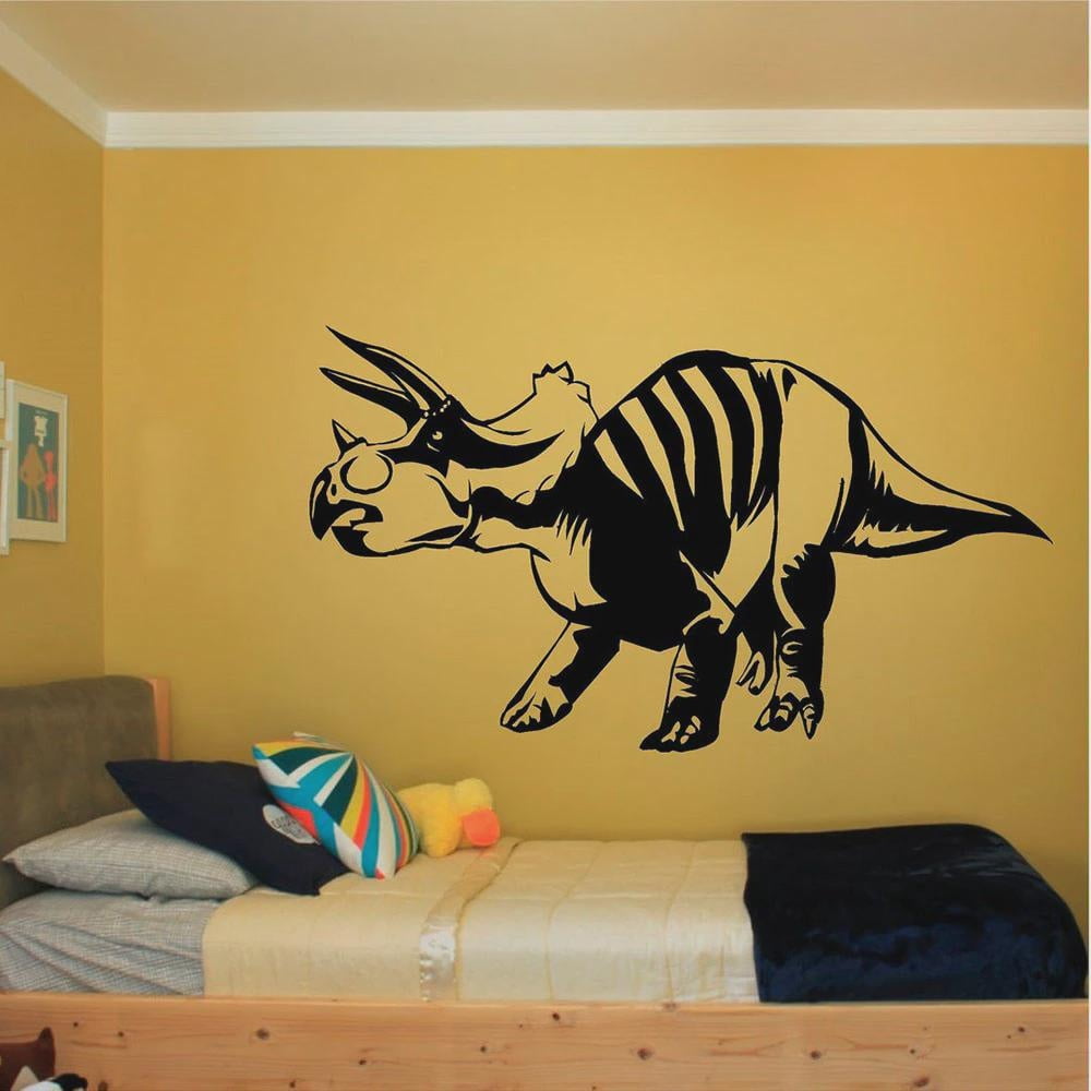 Triceratops Dinosaur Wall Stickers Decal for Kids Rooms Vinyl Decals Bedroom Decoration Murals Dino Boys 96x56cm