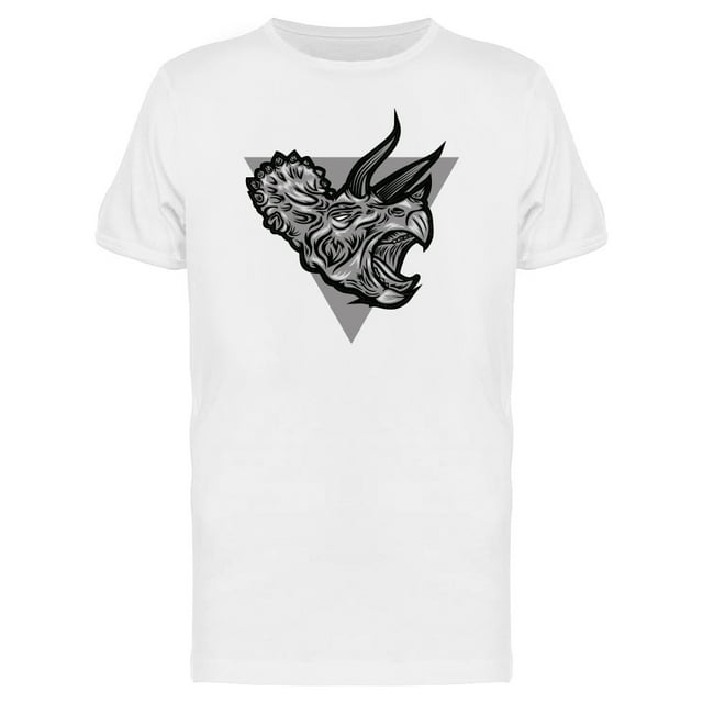 Triceratops Head With Triangle T-Shirt Men -Image by Shutterstock, Male 4X-Large