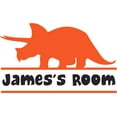 thumbnail image 1 of Triceratops Horned Dinosaur Dino Customized Wall Decal - Custom Vinyl Wall Art - Personalized Name - Baby Girls Boys Kids Bedroom Wall Decal Room Decor Wall Stickers Decoration Size (15x30 inch), 1 of 1