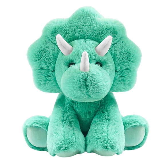 Triceratops Plush Doll for Decorative Accent, Cute Dinosaur Figurine with Subdued Colors, Squatting Sitting Toy for Home or Office, Safe and Durable Plush Animal, Washable Decoration for Daily Use
