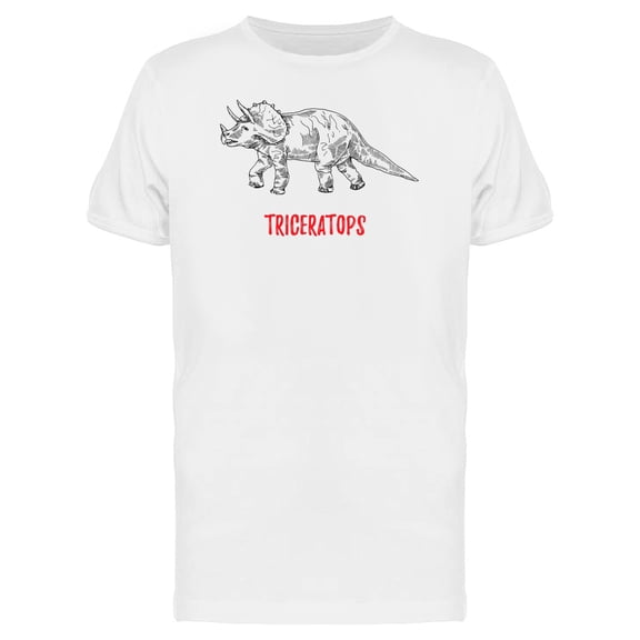 Triceratops Red Caption Tee Men's -Image by Shutterstock