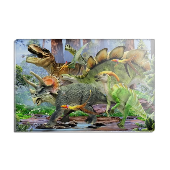 Triceratops T-Rex Stegosaurus Jurassic Dinosaurs Rectangle Acrylic Fridge Refrigerator Magnet
