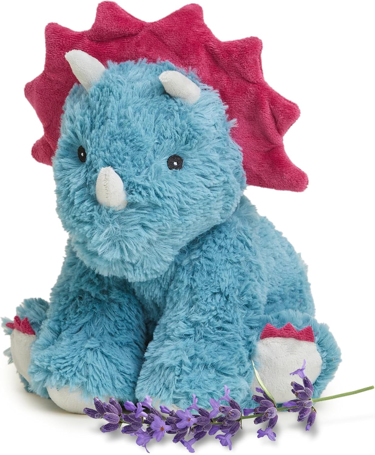 warmies 13” Triceratops Stuffed Animal, Microwavable Heated Plushies and Weighted Soft Plush Toys