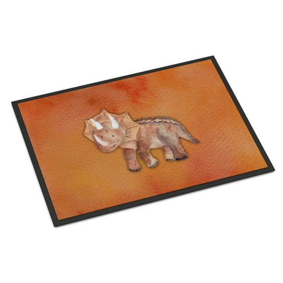 Triceratops Watercolor Doormat 18x27