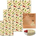 thumbnail image 1 of Trichromatic Leaf Beeswax Wrapping Paper, Clearance, 3 PCS Set for Plastic Food Basket Cooking Wax Paper for Wrapping Bread Swiches(A), 1 of 4