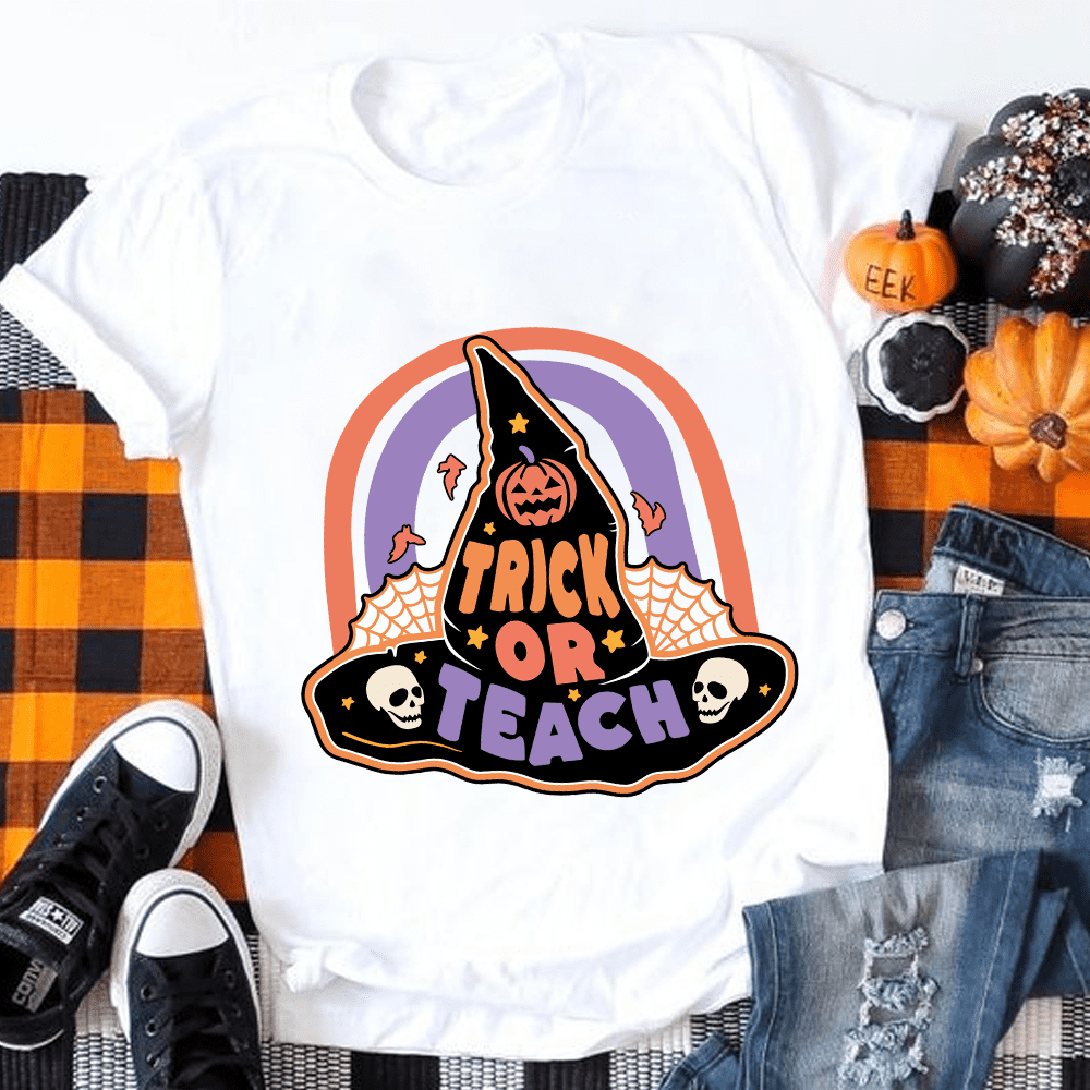 Halloween Teacher T-Shirt - "Read More Booooks" Graphic With Pumpkins, Cute Fall Tee - View #5