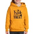 thumbnail image 1 of Trick Or Trear. Spider And Broom Hoodie Juniors -Image by Shutterstock,  Large, 1 of 4
