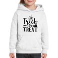 thumbnail image 1 of Trick Or Trear. Spider And Broom Hoodie Juniors -Image by Shutterstock,  x-Large, 1 of 4