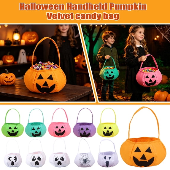 Trick Or Treat Bag 8 X 5 Inch Non Woven Ghost Design Halloween Candy Bag for Student Halloween Party Favor Single Pack