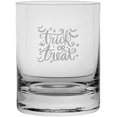 thumbnail image 1 of Trick Or Treat Bats Happy Halloween Etched 11oz Crystal Rocks Whisky Glass, 1 of 1